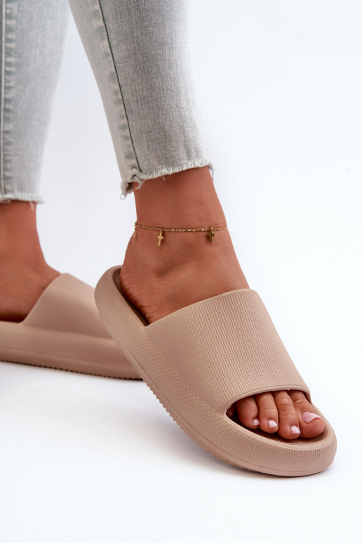 Feminino Chinelos de espuma leves Em uma sola grossa bege Querceria