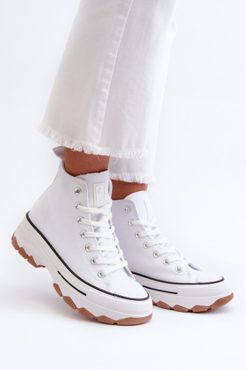 Botas femininas casuais com plataforma na cor branca Valvia 2