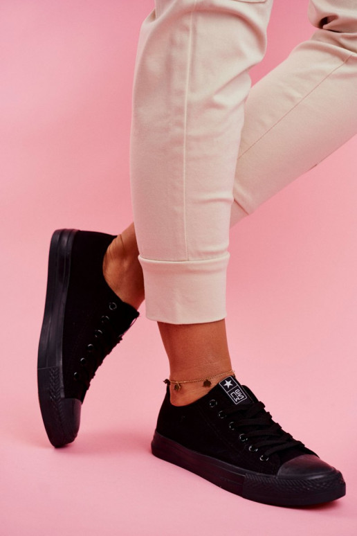 Feminino À modalo clássico sapatos casuais cor preta Ecoma