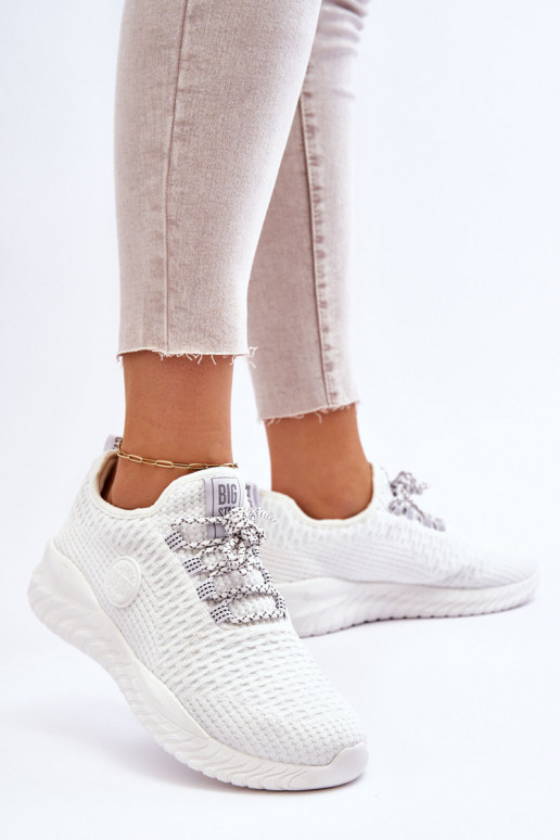 Feminino Estilo esportivo sapato Memory Foam Big Star HH274296 cor branca