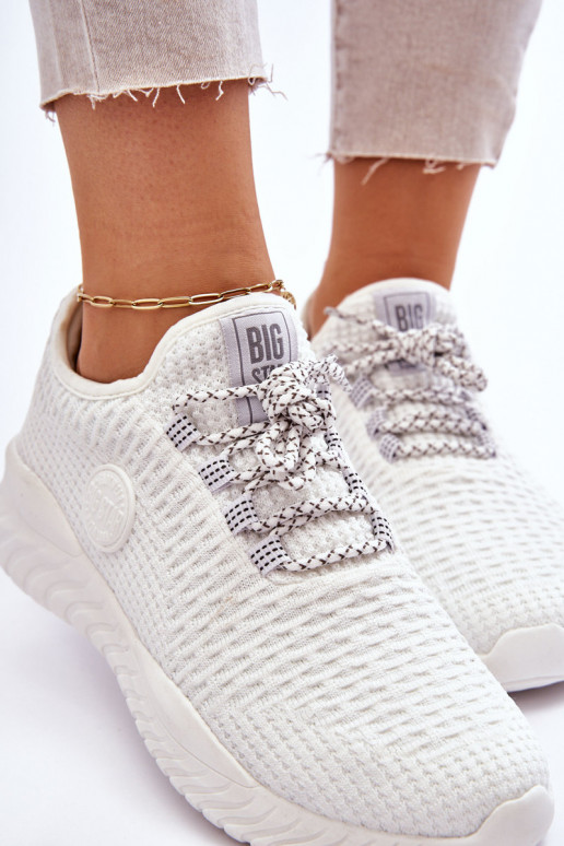 Feminino Estilo esportivo sapato Memory Foam Big Star HH274296 cor branca