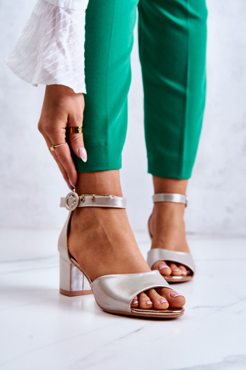 Pele Sandálias de salto alto Vinceza 20100 cor dourada