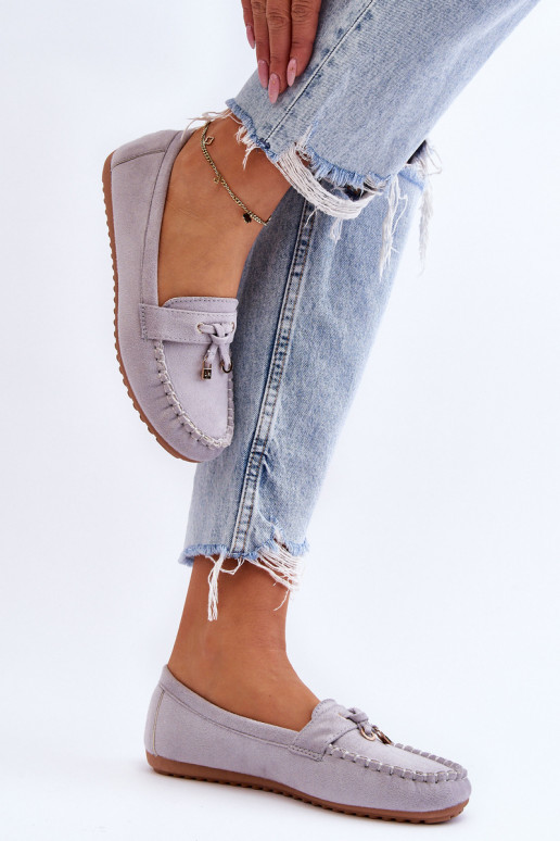 Mocassins clássicos de camurça cor cinza Good Time