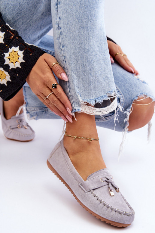 Mocassins clássicos de camurça cor cinza Good Time