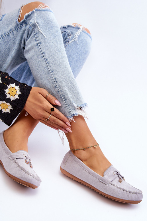 Mocassins clássicos de camurça cor cinza Good Time