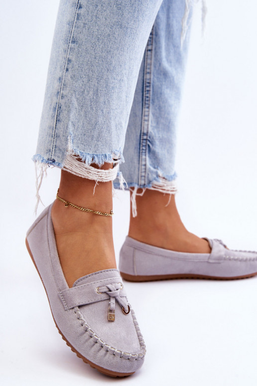 Mocassins clássicos de camurça cor cinza Good Time