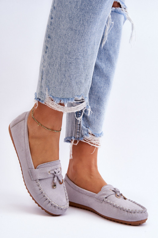 Mocassins clássicos de camurça cor cinza Good Time