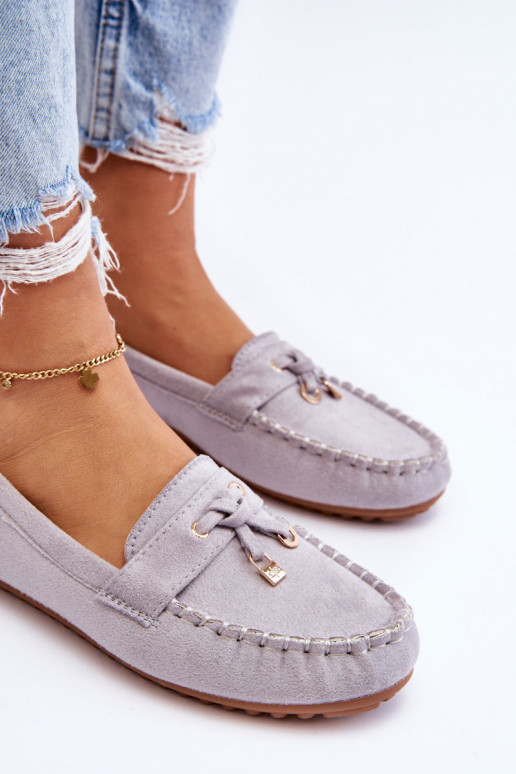 Mocassins clássicos de camurça cor cinza Good Time