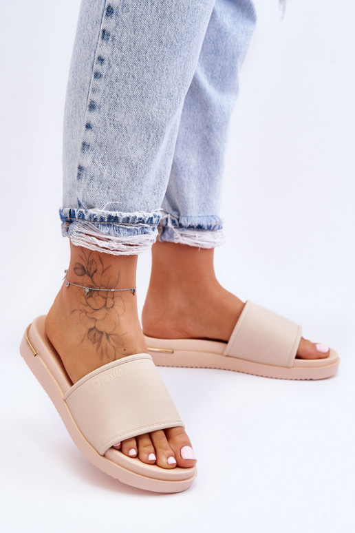 Feminino Chinelos com uma plataforma Big Star LL274933 bege