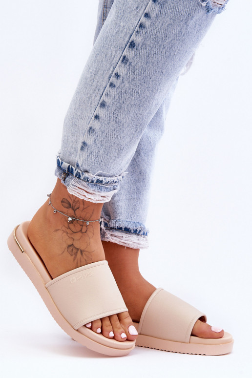 Feminino Chinelos com uma plataforma Big Star LL274933 bege