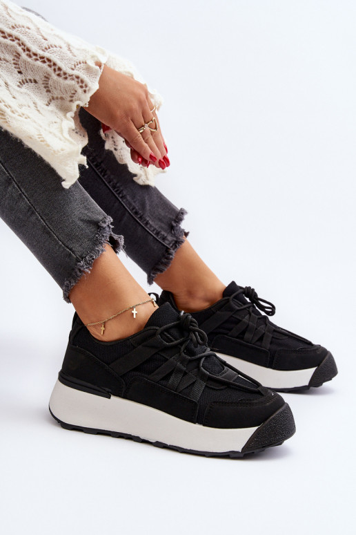 Calçados esportivos femininos, tênis cor preta Phyrena