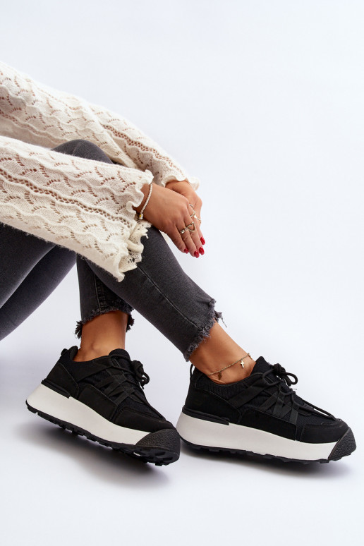 Calçados esportivos femininos, tênis cor preta Phyrena