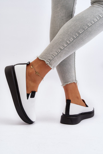 Feminino alpercatas Pele com uma plataforma cor branca Tigera 2