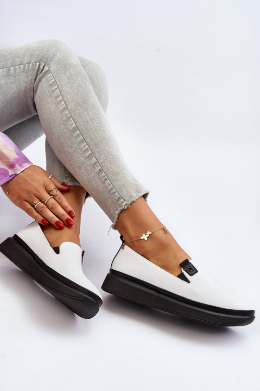 Feminino alpercatas Pele com uma plataforma cor branca Tigera