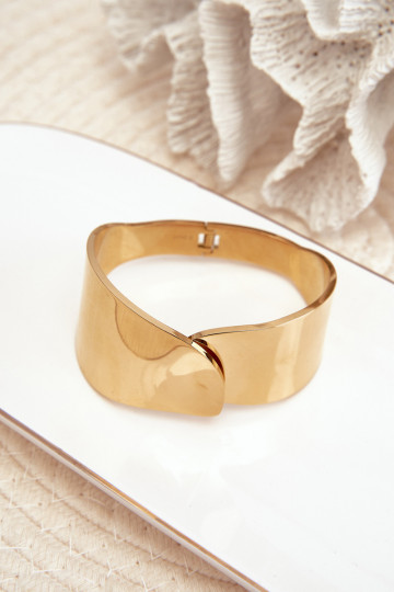 Gładka Um bracelete de aço inoxidável cor dourada 2