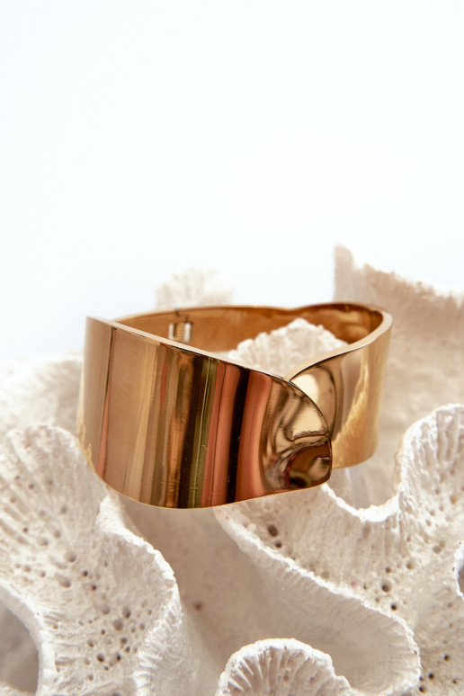 Gładka Um bracelete de aço inoxidável cor dourada