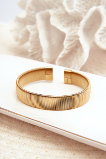 Elastyczna Um bracelete Feminino de aço inoxidável cor dourada 2