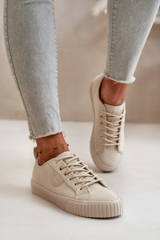 Veludo Sapatos de lazer aquecimento Big Star OO274812 Hi-Poly System bege