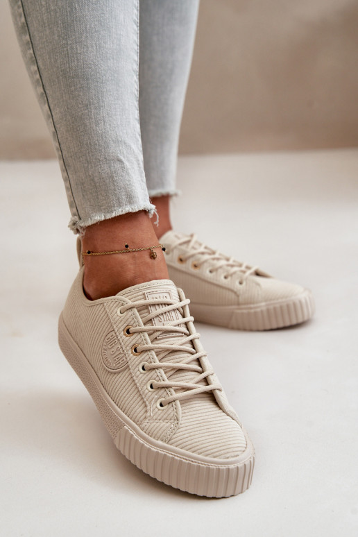 Veludo Sapatos de lazer aquecimento Big Star OO274812 Hi-Poly System bege