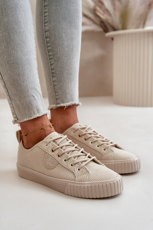 Veludo Sapatos de lazer aquecimento Big Star OO274812 Hi-Poly System bege