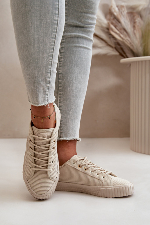 Veludo Sapatos de lazer aquecimento Big Star OO274812 Hi-Poly System bege