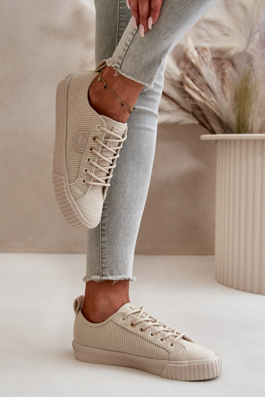 Veludo Sapatos de lazer aquecimento Big Star OO274812 Hi-Poly System bege