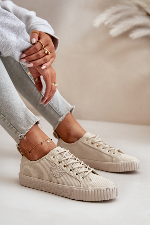 Veludo Sapatos de lazer aquecimento Big Star OO274812 Hi-Poly System bege