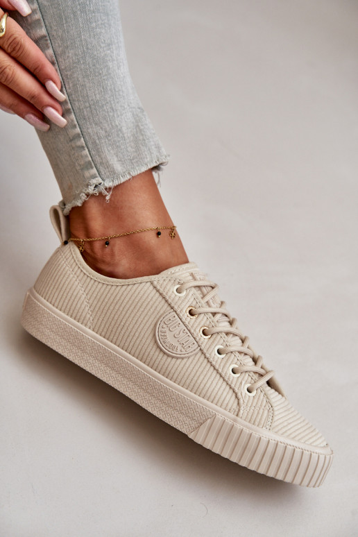 Veludo Sapatos de lazer aquecimento Big Star OO274812 Hi-Poly System bege