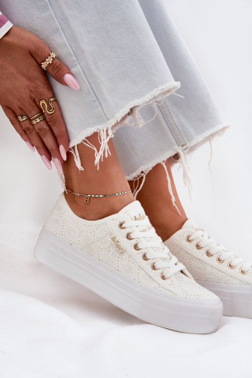 Sapatos de lazer com renda Lee Cooper LCEM-25-31-3438L cor branca