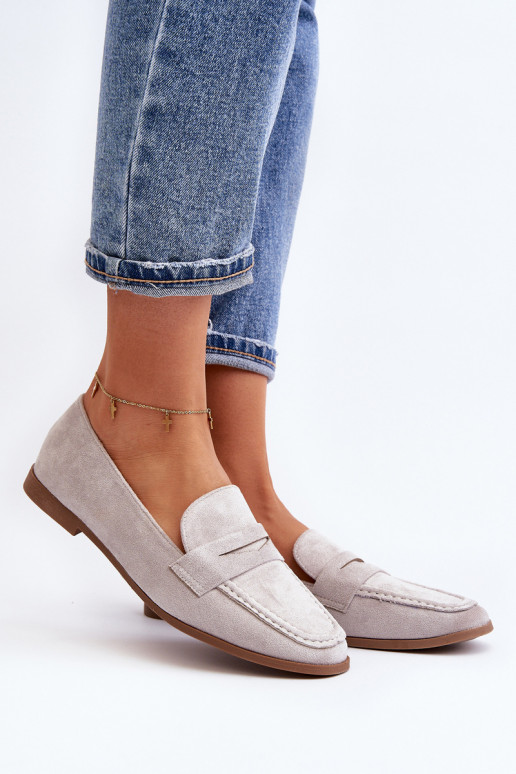 Feminino À modalo clássico Mocassins cor cinza Olevin