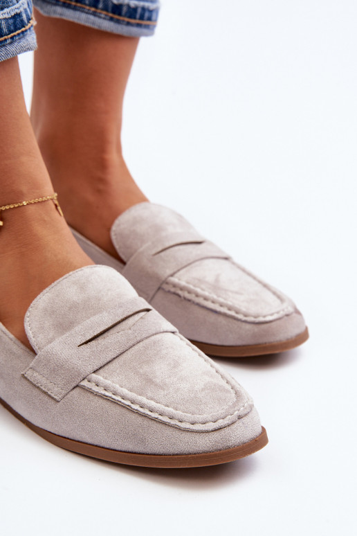 Feminino À modalo clássico Mocassins cor cinza Olevin