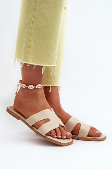 Apartamento feminino Chinelos Com recortes bege Fiviama 2