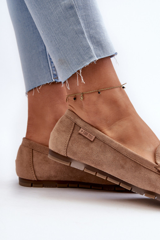 mocassins femininos de camurça ecológicaoParae Big Star NN274930 Memory Foam System bege