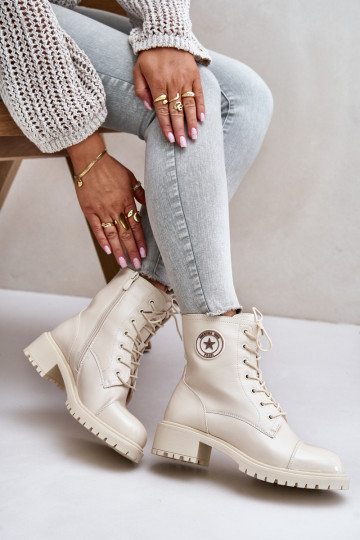 Botins de trabalho Casal o castelo aquecimento bege Soratta