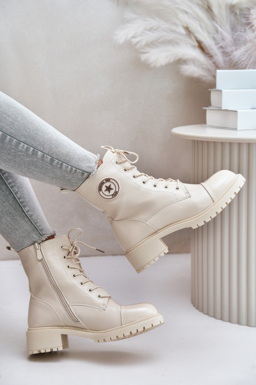 Botins de trabalho Casal o castelo aquecimento bege Soratta