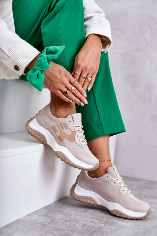 Feminino tênis com alças bege Tolea