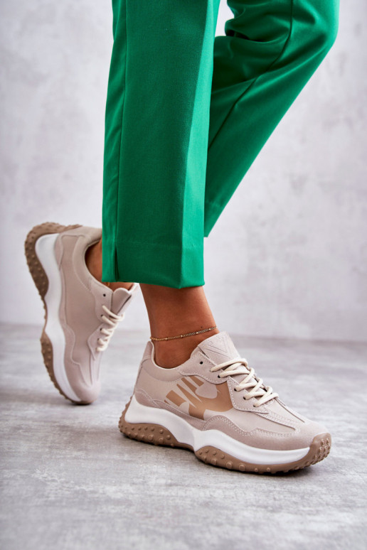 Feminino tênis com alças bege Tolea