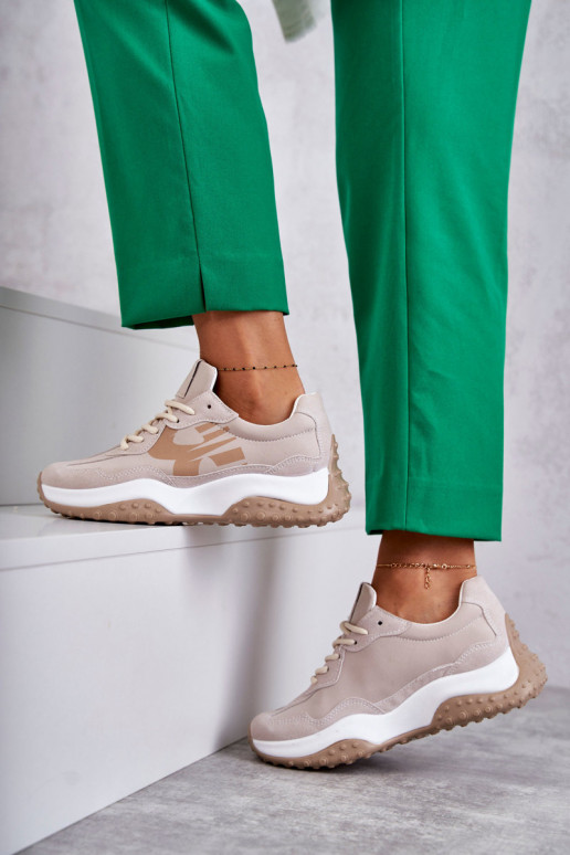 Feminino tênis com alças bege Tolea