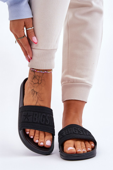 Feminino Chinelos da moda Big Star LL274A158 cor preta 2