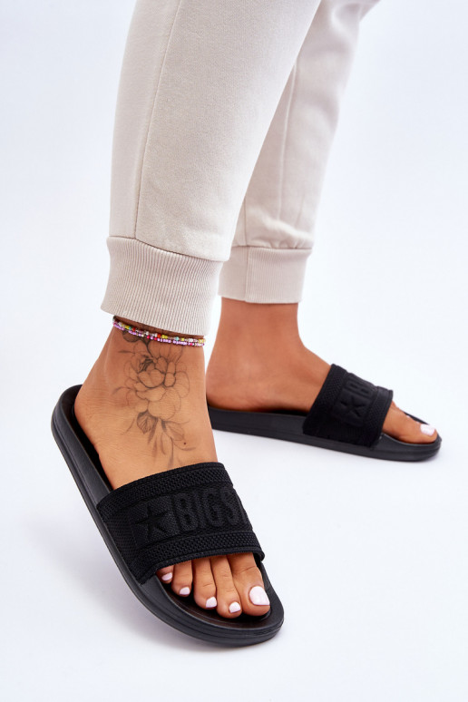 Feminino Chinelos da moda Big Star LL274A158 cor preta