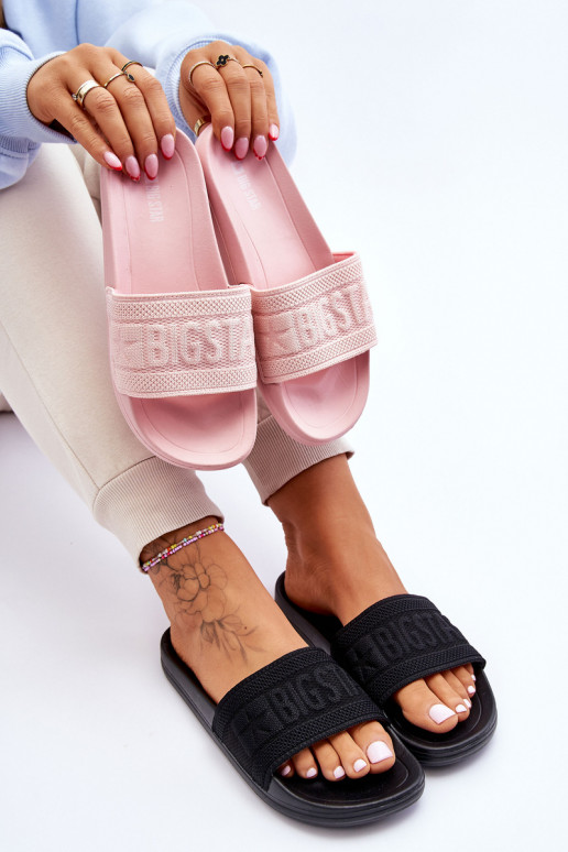 Feminino Chinelos da moda Big Star LL274A158 cor preta