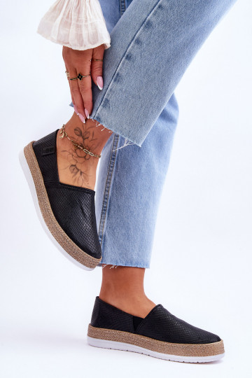 Alpercatas de couro Mocassins Big Star LL276002 cor preta 2
