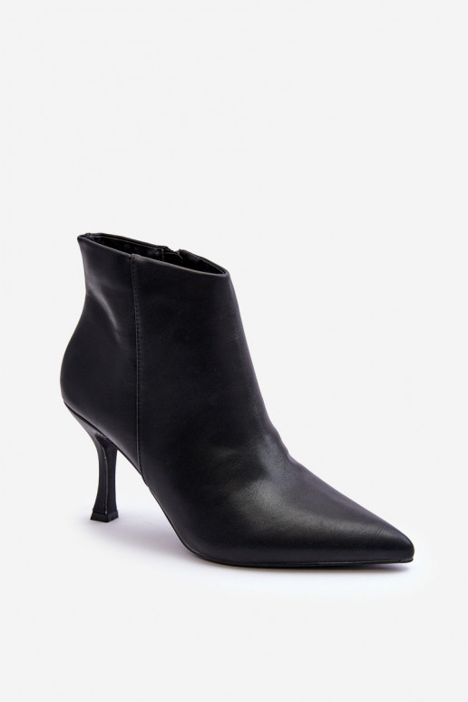 Botas femininas com salto fino cor preta Merisa