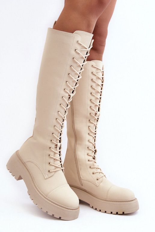 com atacadores aquecimento botas sapatos de flor de cerejeira Contra a estrada bege Bergdis