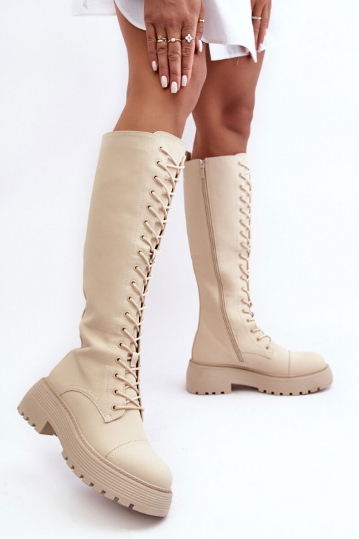 com atacadores aquecimento botas sapatos de flor de cerejeira Contra a estrada bege Bergdis