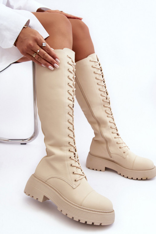 com atacadores aquecimento botas sapatos de flor de cerejeira Contra a estrada bege Bergdis