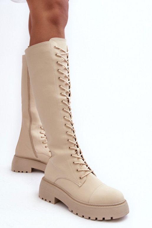 com atacadores aquecimento botas sapatos de flor de cerejeira Contra a estrada bege Bergdis