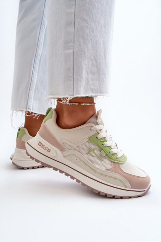 À modalo de tênis Feminino Big Star NN274A091 bege-cor verde