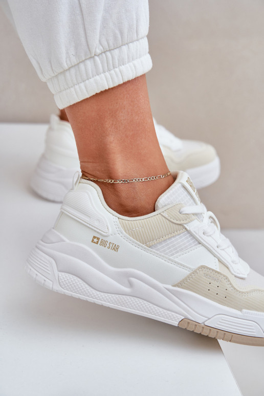À modalo de tênis com uma plataforma Big Star OO274A155 Branco-bege