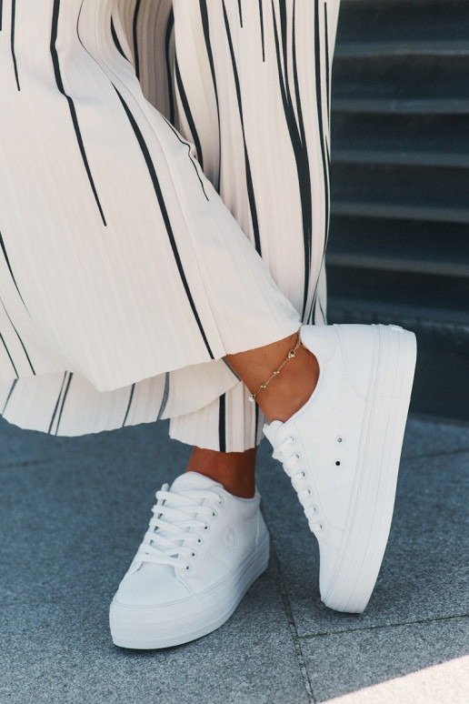 Eko Pele Sapatos de lazer com uma plataforma Big Star RR274298 cor branca